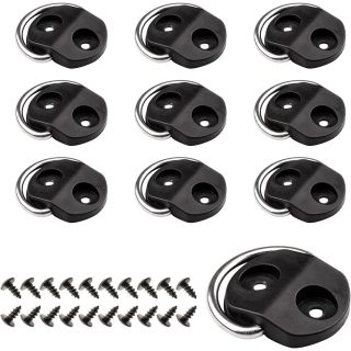6 Pcs D-Ring Tie Downs Small D-Rings Anchor Lashing Ring Cargo Net Tie Down Hooks for Loads on Case Truck Trailers RV SUV Boats Camper Van with Screws