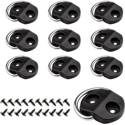6 Pcs D-Ring Tie Downs Small D-Rings Anchor Lashing Ring Cargo Net Tie Down Hooks for Loads on Case Truck Trailers RV SUV Boats Camper Van with Screws