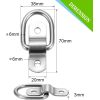 6 Pack D Ring Tie Down Anchors 1/4" Heavy Duty Stainless Steel Trailer Tie Down Hooks for Truck, Trailer, Camper, Warehouse, Boat, Cargo Control & Surface Mount, with Screws