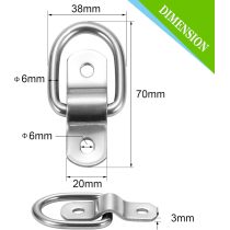 6 Pack D Ring Tie Down Anchors 1/4