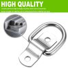6 Pack D Ring Tie Down Anchors 1/4" Heavy Duty Stainless Steel Trailer Tie Down Hooks for Truck, Trailer, Camper, Warehouse, Boat, Cargo Control & Surface Mount, with Screws