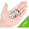 6 Pack D Ring Tie Down Anchors 1/4" Heavy Duty Stainless Steel Trailer Tie Down Hooks for Truck, Trailer, Camper, Warehouse, Boat, Cargo Control & Surface Mount, with Screws