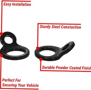 D‑Ring Anchors 8 PCS D‑Ring Fastener Anchors D Rings Heavy Duty Tie Down Anchors Hooks Black Aluminum Alloy D Ring Tie down Anchors for Bags Picture Hanging