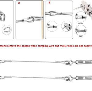 Garden Wire 30M/2mm Stainless Steel Wire Rope Kit, M5 Turnbuckle Wire Tensioner Kit, 2mm PVC Coated Metal Wire Cable, Vine Eyes for Climbing Plants, Fence Wire Roll Kit, Strings Light Hanging