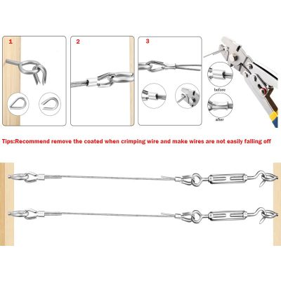Garden Wire 30M/2mm Stainless Steel Wire Rope Kit, M5 Turnbuckle Wire Tensioner Kit, 2mm PVC Coated Metal Wire Cable, Vine Eyes for Climbing Plants, Fence Wire Roll Kit, Strings Light Hanging