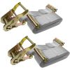 Ratchet Straps Heavy Duty - Set of 4 (3m x 25mm) 500kg Break Strength Ratchet Tie Down straps with S hook and Weather Resistant Polyester Webbing Strap - Orange