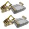Ratchet Straps Heavy Duty - Set of 4 (3m x 25mm) 500kg Break Strength Ratchet Tie Down straps with S hook and Weather Resistant Polyester Webbing Strap - Orange