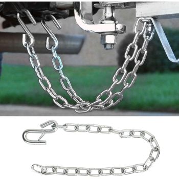 Trailer Safety Chain, Heavy Duty 3500lbs Safety Chains with Double Spring Clip S Hooks Towing Wire Ropes for Trailer RV