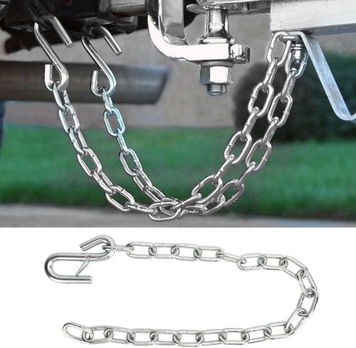 Trailer Safety Chain, Heavy Duty 3500lbs Safety Chains with Double Spring Clip S Hooks Towing Wire Ropes for Trailer RV