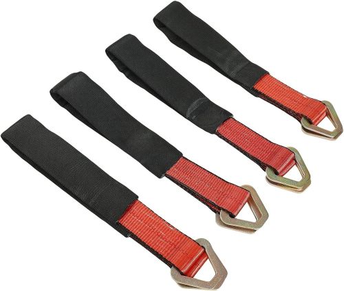 4 Pack of 36 HD Axle Straps Race Car Hauler Tow Truck Wrecker Wheel Tie Down Strap with D-Ring Nylon Sliding Sleeve Tie Down Race Car Hauler Tow Truck Off Road