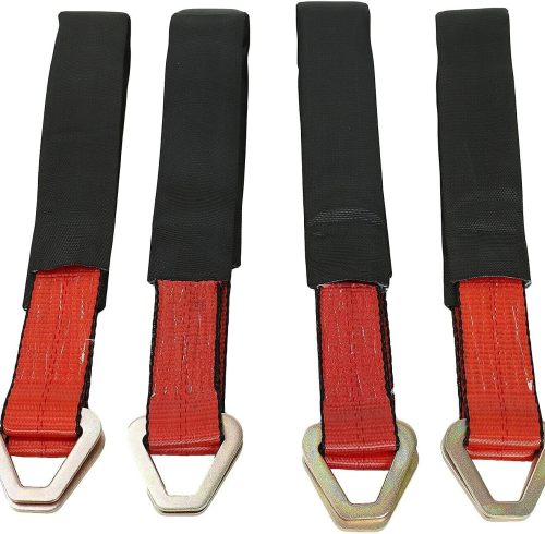 4 Pack of 36 HD Axle Straps Race Car Hauler Tow Truck Wrecker Wheel Tie Down Strap with D-Ring Nylon Sliding Sleeve Tie Down Race Car Hauler Tow Truck Off Road