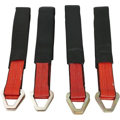 4 Pack of 36 HD Axle Straps Race Car Hauler Tow Truck Wrecker Wheel Tie Down Strap with D-Ring Nylon Sliding Sleeve Tie Down Race Car Hauler Tow Truck Off Road