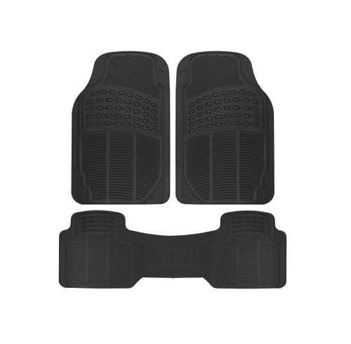 ATCM-2249  All-Weather Waterproof Black Car Floor Mat Set of 3 Rubber Car Mat