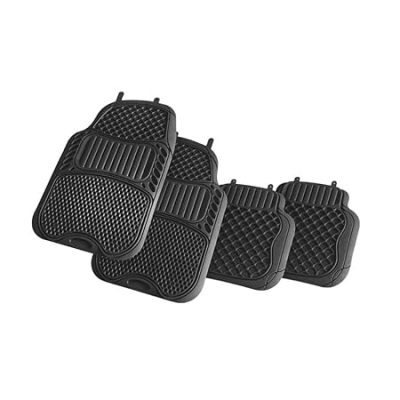 ATCM-2211 Heavy Duty Simple Rubber Black Car Mats Compatible