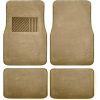 ATCM-5272 Beige/Black Waterproof Car Floor Mat 4 Piece Set All  Weather Carpet Car Mat