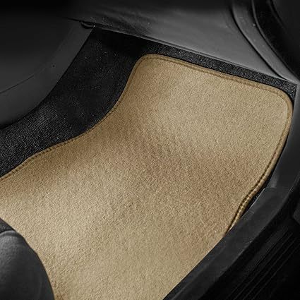 ATCM-5272 Beige/Black Waterproof Car Floor Mat 4 Piece Set All Weather