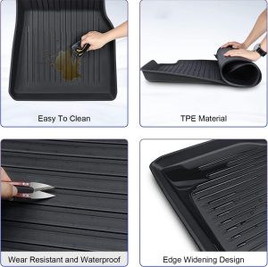 ATCM-1009 Tesla Model Y Custom Fit Black TPE Floor Liners  Row All-Weather Protection