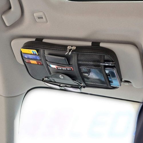 ATSB-6169 Car Sun Visor Organizer Auto Interior Accessories Pocket Organizer For Car Truck SUV Storage Pouch Holder