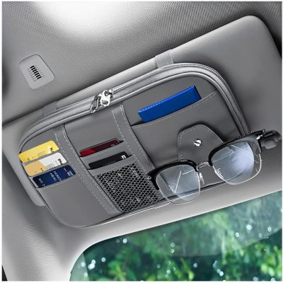 ATSB-6171 Car Sun Visor Organizer Sunglass Holder and Storage Pocket for Truck, SUV, Van