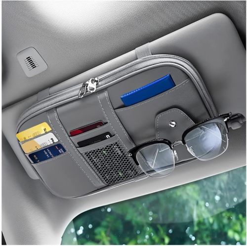 ATSB-6171 Car Sun Visor Organizer Sunglass Holder and Storage Pocket for Truck, SUV, Van