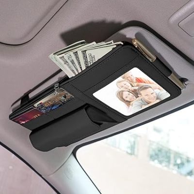 ATSB-6172  Car Visor Accessories for Men with Picture Frame and Sunglasses HolderTruck Visor Organizer