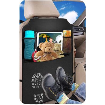 ATSB-6174 Backseat Organizer Heavy Duty Waterproof and Stain Resistant Kick Mats Back Seat Protector