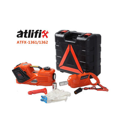 AtliFix Car Repair 12V DC 3 in 1 Tire Inflator and Flashlight with Electric Impact Wrench 3.5T Electric Hydraulic car Floor Jack