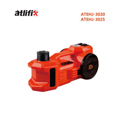 AtliFix 12v DC 3T Electric Hydraulic Jack and Wrench tools kit Tire Pump and LED Flashlight 3 in 1 Set Electric Car Jack