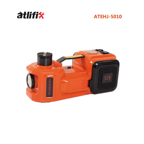 AtliFix ATEHJ-5010/5015 12v DC 5T Electric Hydraulic Jack and Wrench tools kit Tire Pump and LED Flashlight 3 in 1 Set Electric Car Jack