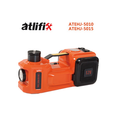 AtliFix 12v DC 5T Electric Hydraulic Jack and Wrench tools kit Tire Pump and LED Flashlight 3 in 1 Set Electric Car Jack