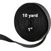 Strap Webbing- 10 Yard Lawn Chair Webbing 1 Inch Replacement Kit Strapping Camping Gear Tool Black Belt for Men Women Gifts Heavy Duty Climbing Hair Webbing Straps for Bags Replacement