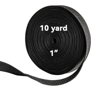 Strap Webbing- 10 Yard Lawn Chair Webbing 1 Inch Replacement Kit Strapping Camping Gear Tool Black Belt for Men Women Gifts Heavy Duty Climbing Hair Webbing Straps for Bags Replacement