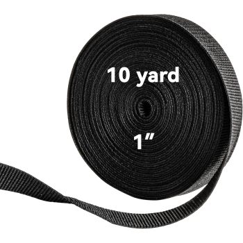 Strap Webbing- 10 Yard Lawn Chair Webbing 1 Inch Replacement Kit Strapping Camping Gear Tool Black Belt for Men Women Gifts Heavy Duty Climbing Hair Webbing Straps for Bags Replacement