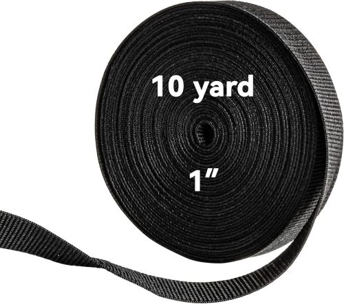 Strap Webbing- 10 Yard Lawn Chair Webbing 1 Inch Replacement Kit Strapping Camping Gear Tool Black Belt for Men Women Gifts Heavy Duty Climbing Hair Webbing Straps for Bags Replacement