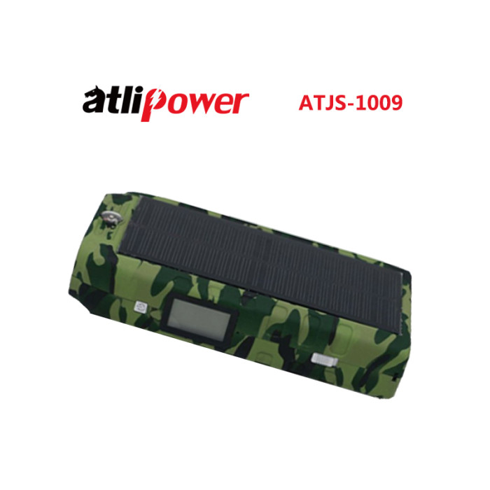 ATLIPOWER ATJS-1009 High quality Solar Power Bank small auto battery booster best power bank 12000mah jump start