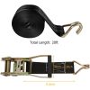 2 Pack 2 Inch Ratchet Straps Heavy Duty 20ft Tie Down Straps Ratchet with Double J Hook, 8000 LBS Break Strength, Cargo Ratchet Straps for Moving, Truck, Trailers, Motorcycles, Kayaks, Car Roof
