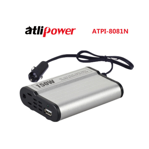 ATLIPOWER ATPI-8081N Modified Sine Wave Power Inverter 150W with Peak Power 300W with DC5 V(0.5A,1A,2A) USB Output