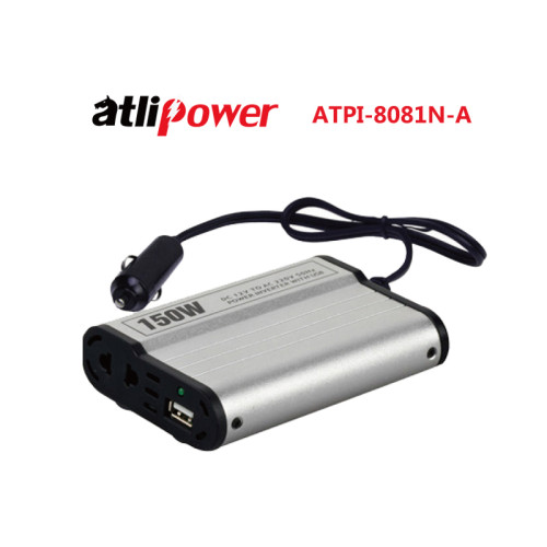 ATLIPOWER ATPI-8081N Modified Sine Wave Power Inverter 150W with Peak Power 300W with DC5 V(0.5A,1A,2A) USB Output