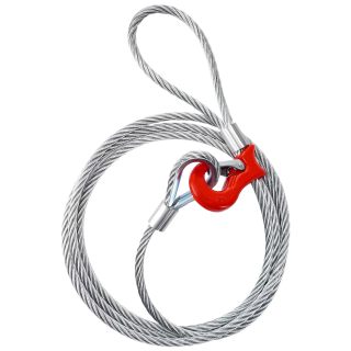 Single Leg Wire Rope Sling 1.6t/3500Lbs Rated Load 8.2 Feet Length, 1/2" Diameter, with 3/8" - 1/2" Sliding Choker Hook WLL 1.6t