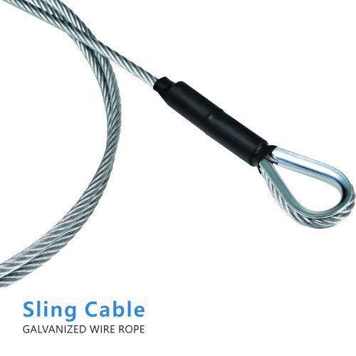 Single Leg Wire Rope Sling 1.6t/3500Lbs Rated Load 8.2 Feet Length, 1/2" Diameter, with 3/8" - 1/2" Sliding Choker Hook WLL 1.6t