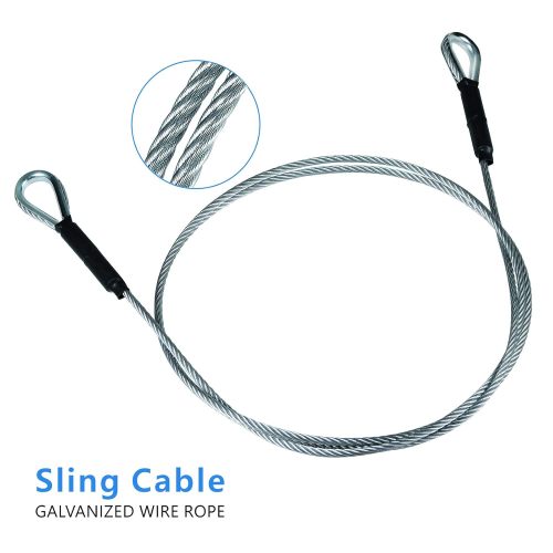 Single Leg Wire Rope Sling 1.6t/3500Lbs Rated Load 8.2 Feet Length, 1/2" Diameter, with 3/8" - 1/2" Sliding Choker Hook WLL 1.6t