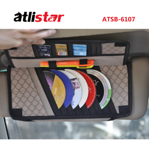 ATSB-6107 Wholesale Car visor Storage Bag Card Clip Large Capacity Car Sun Visor Qrganizer