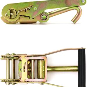 Ratchet Tie Down Buckle with Long Single Hook, 4Pack 2