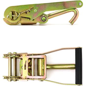 Ratchet Tie Down Buckle with Long Single Hook, 4Pack 2