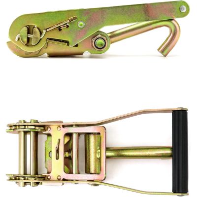 Ratchet Tie Down Buckle with Long Single Hook, 4Pack 2