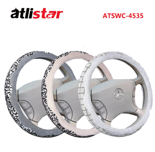 ATSWC-4535 Car Accessories Leather Steering Wheel Cover Anti Slip Breathable Steering Wheel Cover