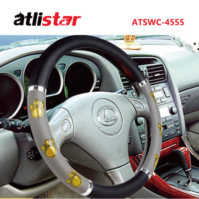 ATSWC-4555 Manufacturer Wholesale Black Classical Style Steering Wheel Cover