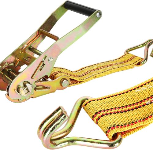 4Pack Heavy Duty Ratchet Straps, 2Inch 20Ft Tie Down Straps with Double J Hook, 4400 LBS Break Strength Cargo Ratchet Straps for Moving and Securing Cargo Lawn Equipment and Motorcycles