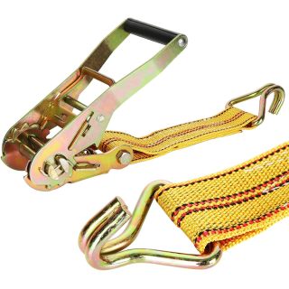 4Pack Heavy Duty Ratchet Straps, 2Inch 20Ft Tie Down Straps with Double J Hook, 4400 LBS Break Strength Cargo Ratchet Straps for Moving and Securing Cargo Lawn Equipment and Motorcycles