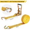 4Pack Heavy Duty Ratchet Straps, 2Inch 20Ft Tie Down Straps with Double J Hook, 4400 LBS Break Strength Cargo Ratchet Straps for Moving and Securing Cargo Lawn Equipment and Motorcycles